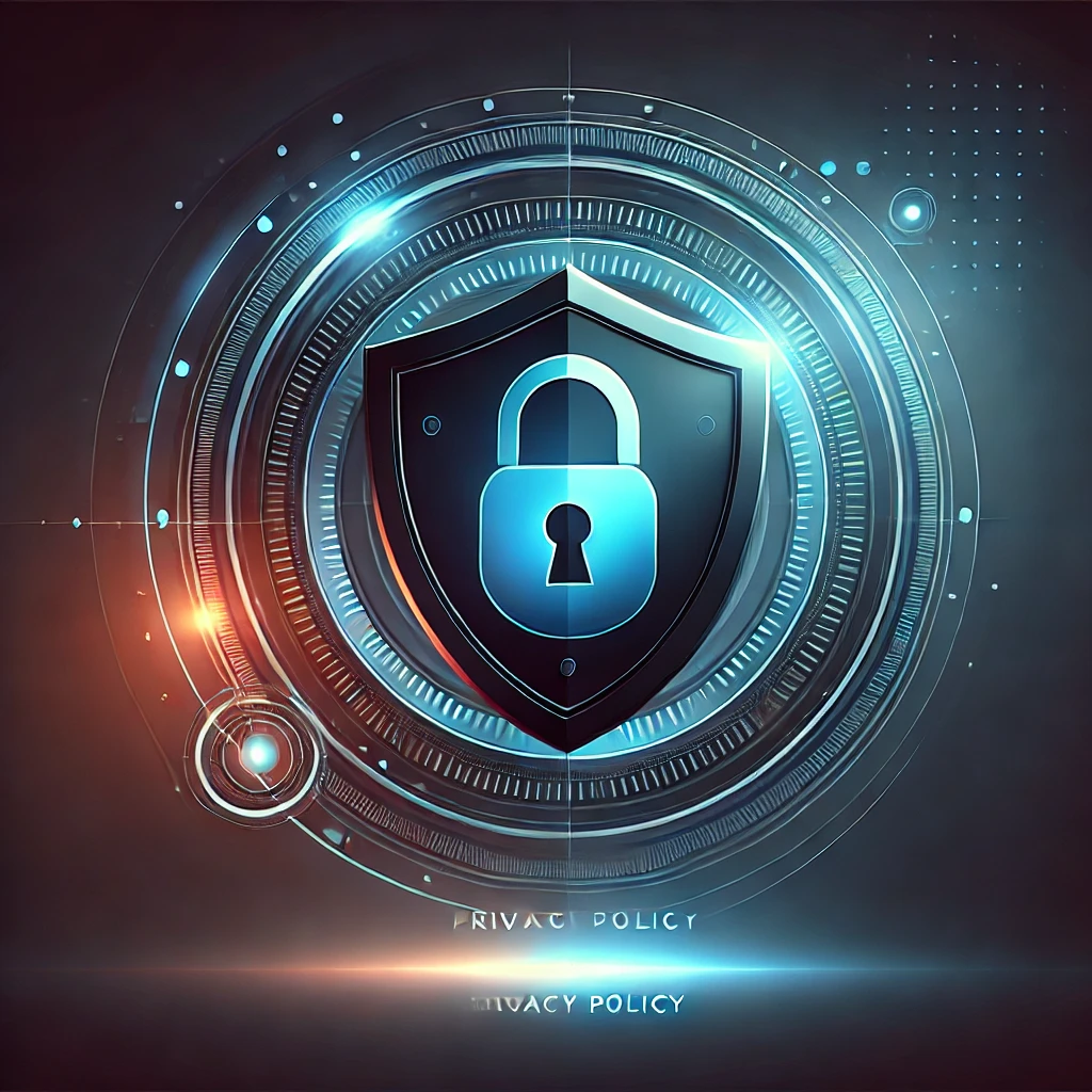 Privacy Policy 1 DALL·E 2024 12 30 20.19.24 A professional and elegant image representing Privacy Policy with a similar color tone to the uploaded reference. The design features a dark blue an